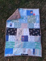 Patchwork EMLÉK-takaró babaruhából 